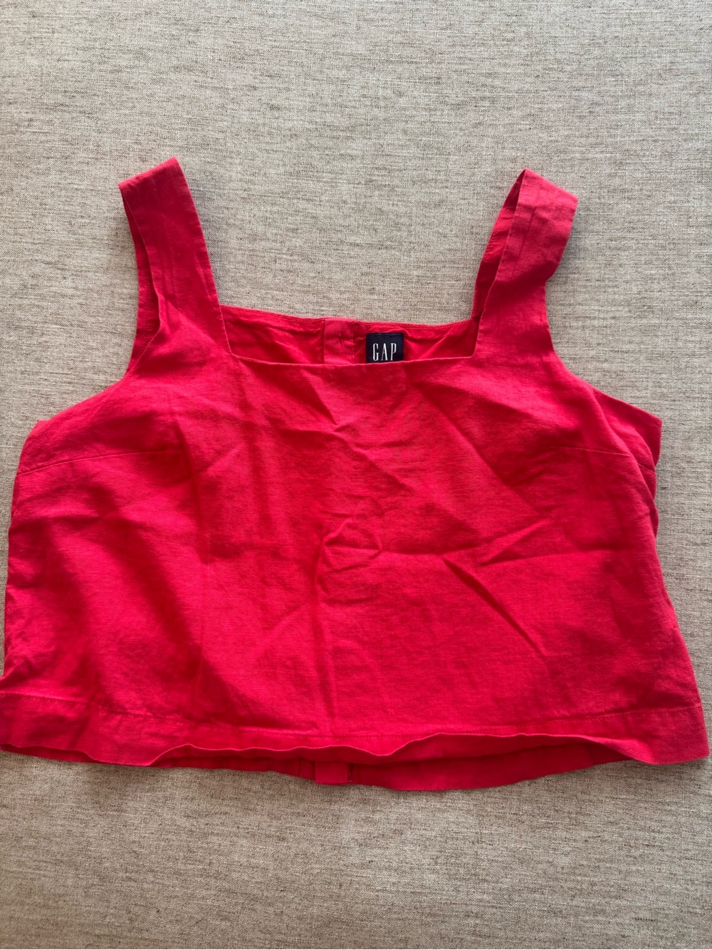 GAP Bright Red Square-Neck Cropped Tank